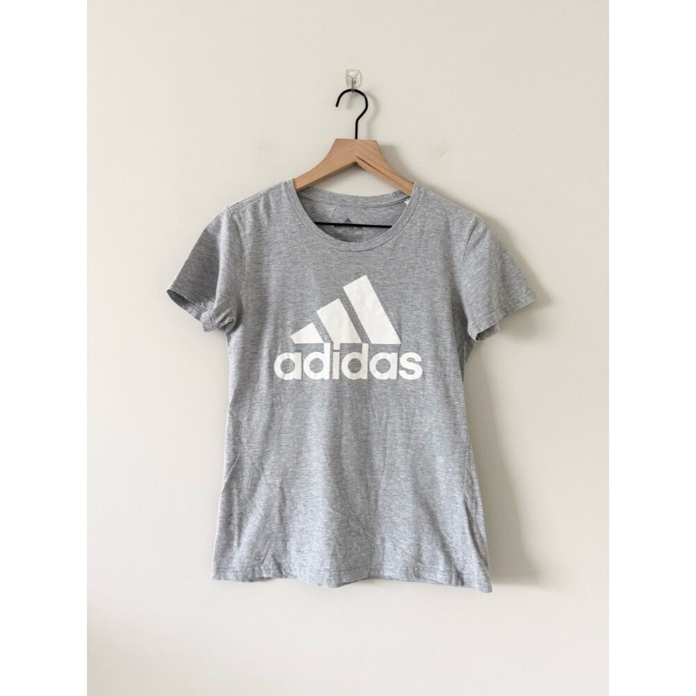 adidas Heather Gray Amplifier Graphic Tee with Logo Size XS